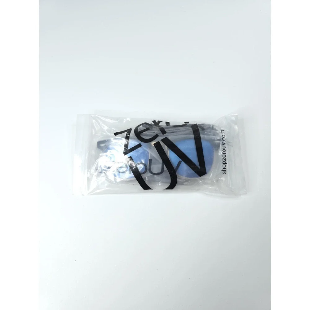 NWT ZeroUV Retro‎ Blue Black Oval Lens Sunglasses Microfiber Pouch